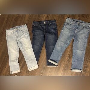 Dark Blue, Light Blie Women's Capri - Classic Slim Fit American Eagle